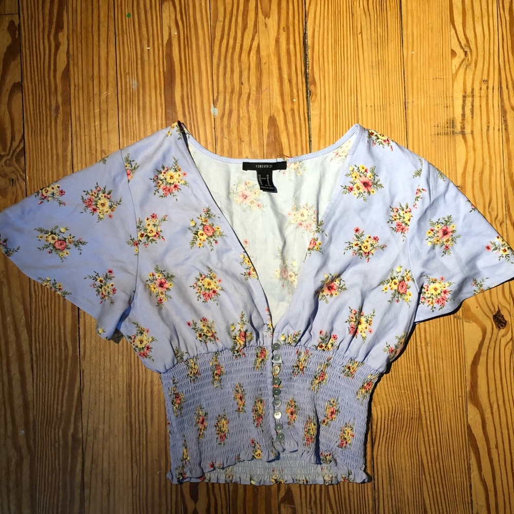 Forever 21 Floral Crop Top - Size M